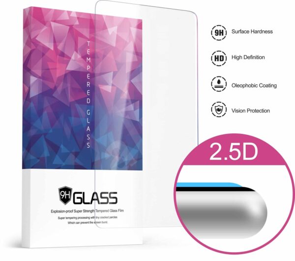Smartphone screen protection tempered glass with 9H Surface Hardness HD Oleophobic Coating and Vision Protection