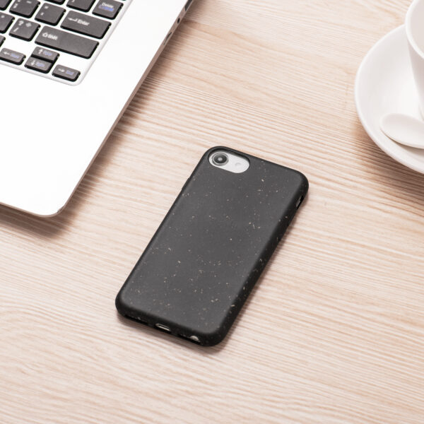 Eco-friendly iPhone protective case on wood desk