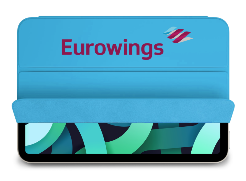 Tablethülle in den Unternehmensfarben von Eurowings